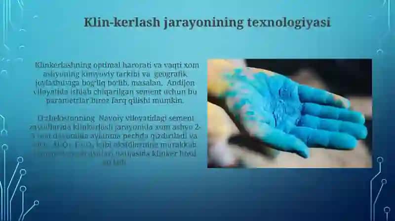 Sement ishlab chiqarilmoqda kimyoviy birikmalar 3
