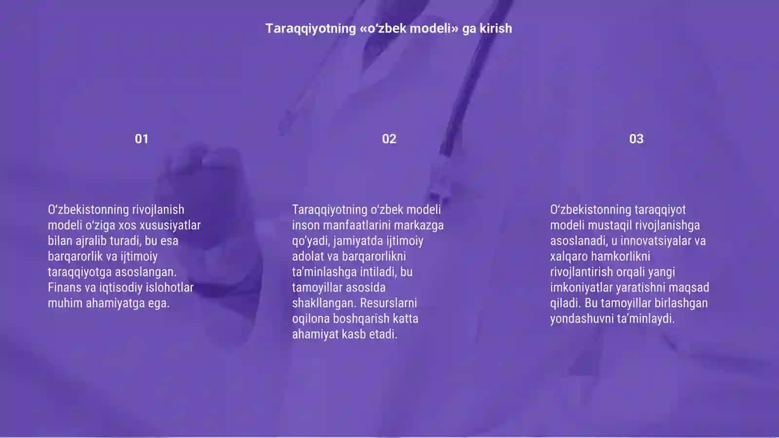 Tаrаqqiyоtning «о‘zbеk mоdеli» vа uning о‘zigа хоs хususiyаtlаri 3