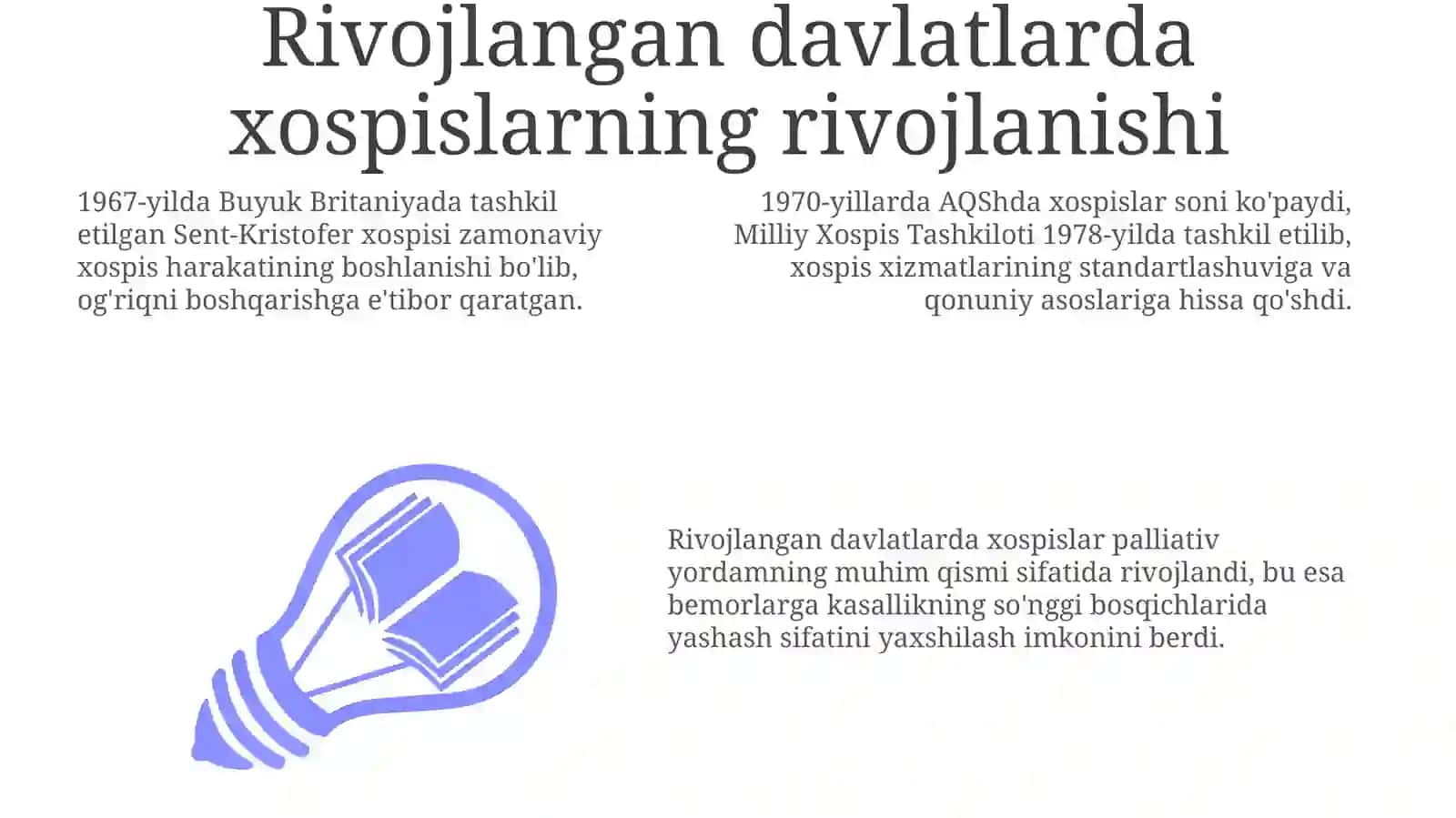 Rivojlangan mamlakatlarda xospislarning faoliyat yuritishi 3