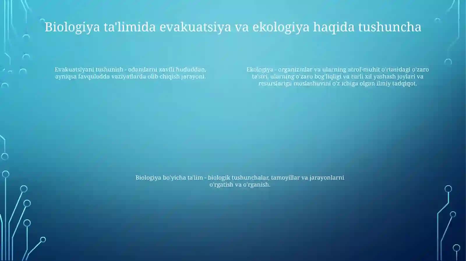 Biologiya (Evakuatsiya Va Ekalogiya Asoslari)Ini OʻQitish Metodikasi Xususiy Masalalari 3