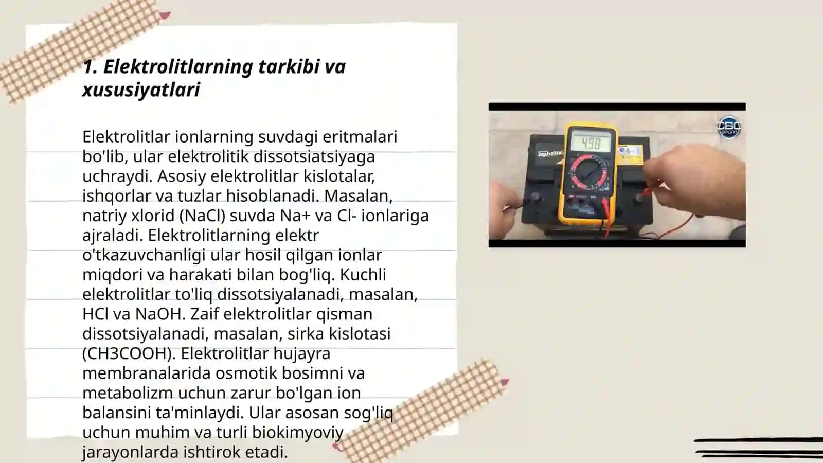 Elektrolit taylorlash va akkumlyator batareyasini zaryadlash 3