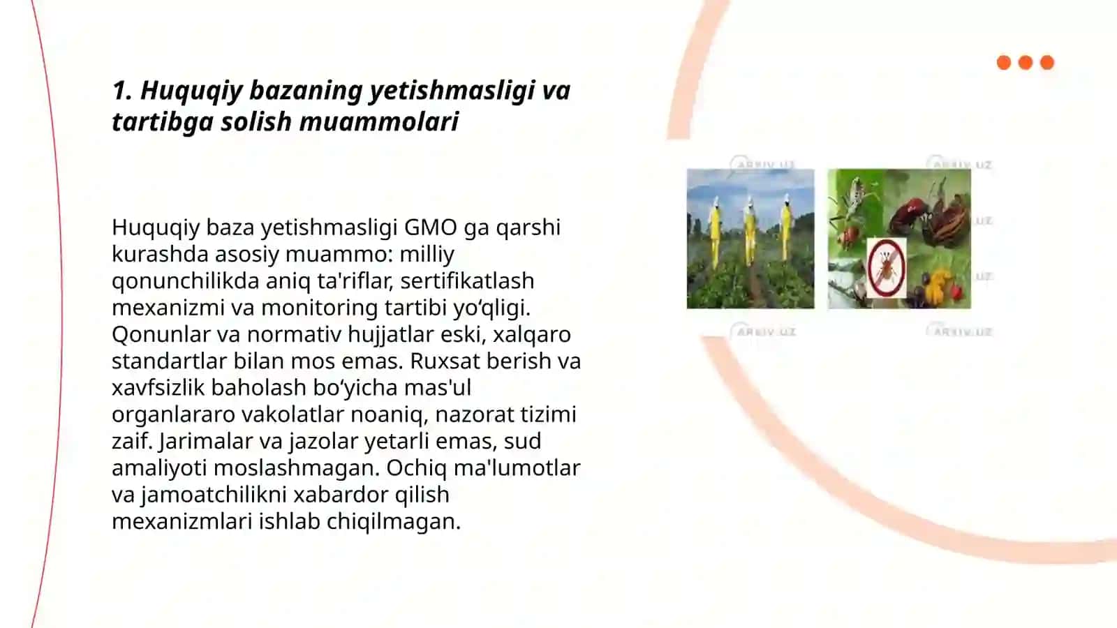 GMO ga qarshi kurash muammolari 3