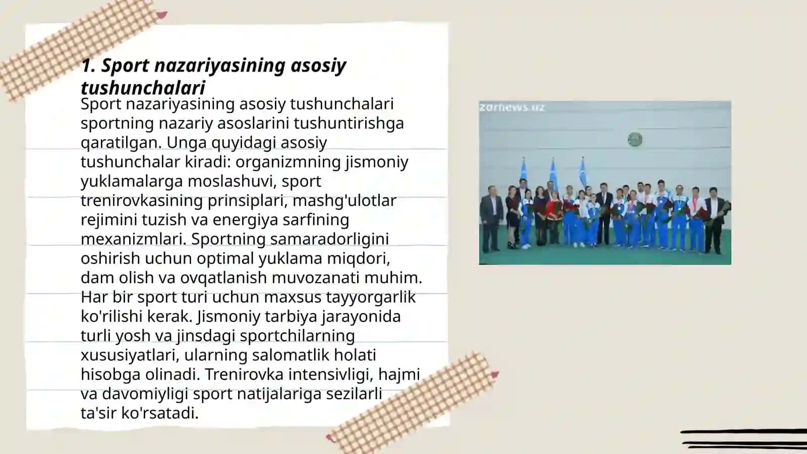 Sportning nazariy asoslari. Sport musobaqalari va sportchilarni tayyorlash tizimi 3