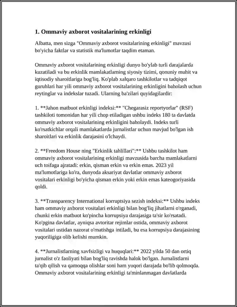 Ommaviy axborot vositalarining erkinligi 3