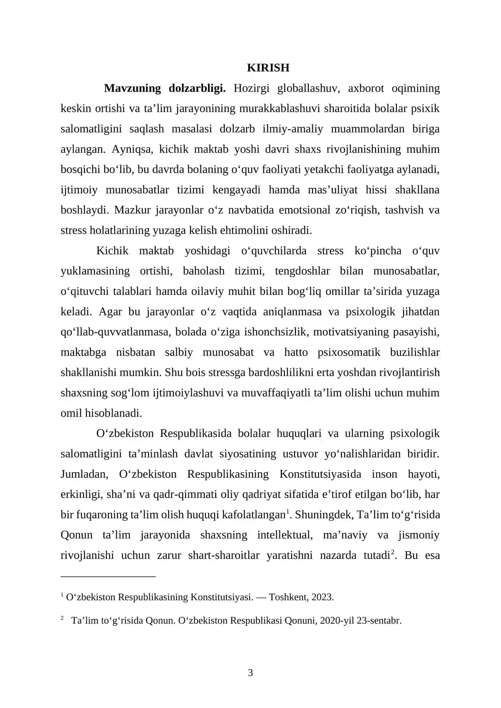 KICHIK MAKTAB YOSHI OʻQUVCHILARNING STRESSGA BARDOSHLILIK OMILLARINI PSIXOLOGIK DARAJASINI OʻRGANISH 3
