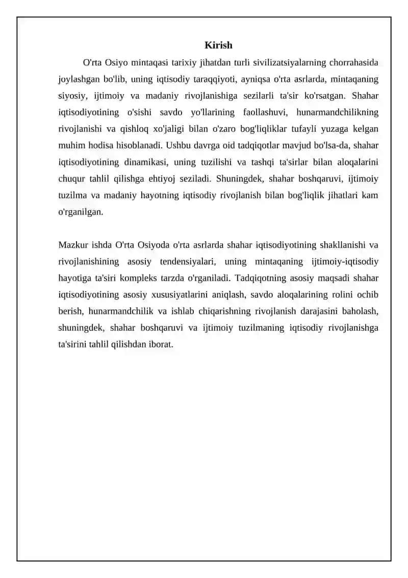 O'rta asrlarda O'rta Osiyoda shahar xujaligining rivojlanishi 3
