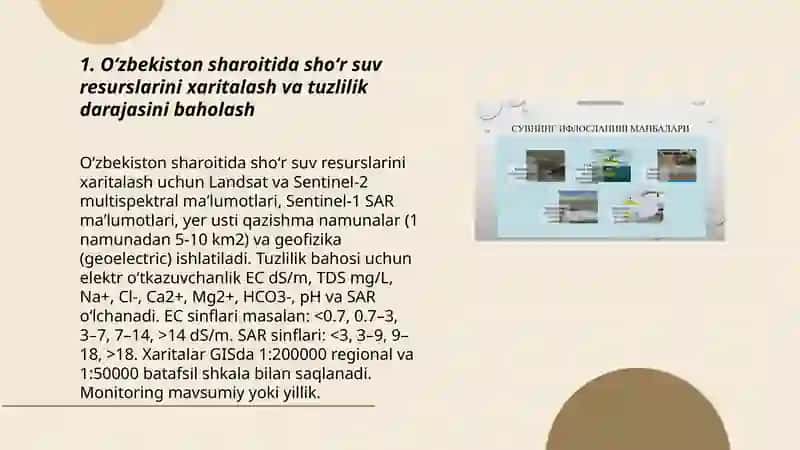 Oʻzbekiston sharoitida shoʻr suvlarni chuchuklawtrish gʻoyasini yaratiw 3