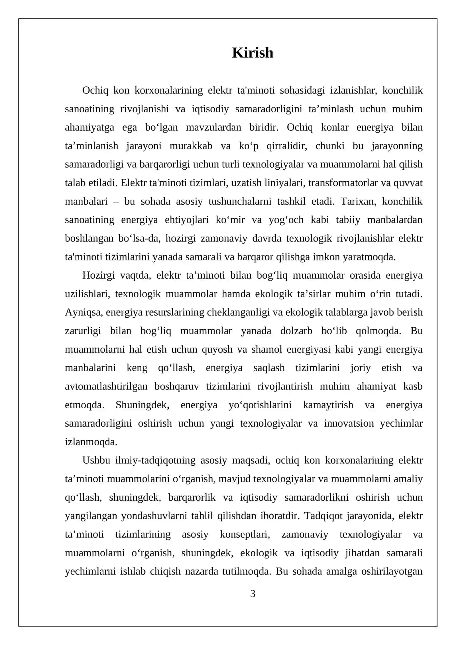 OCHIQ KON KORXONALARINI ELEKTR TA'MINOTI 3