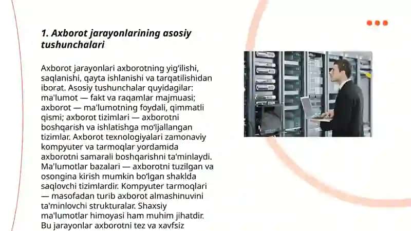 Axborot jarayonlarining apparat va dasturiy ta'minoti 3