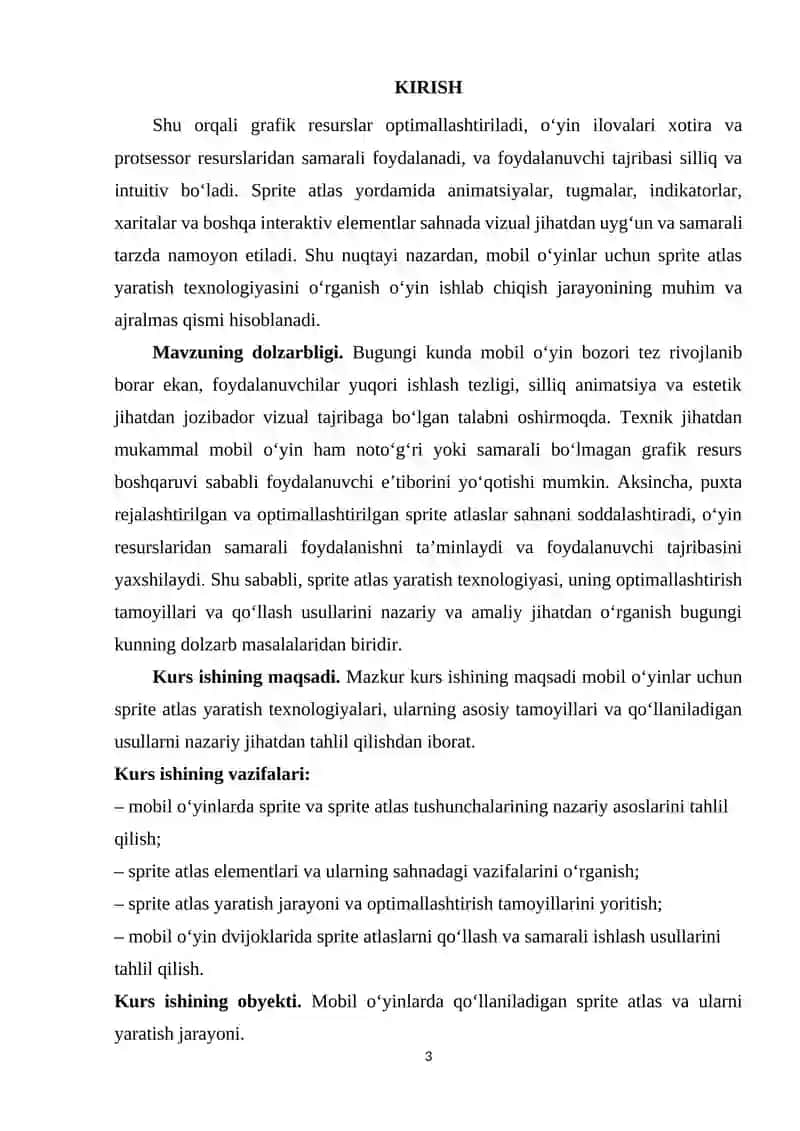 Mobil o‘yinlar uchun sprite atlas yaratish texnologiyasi 3