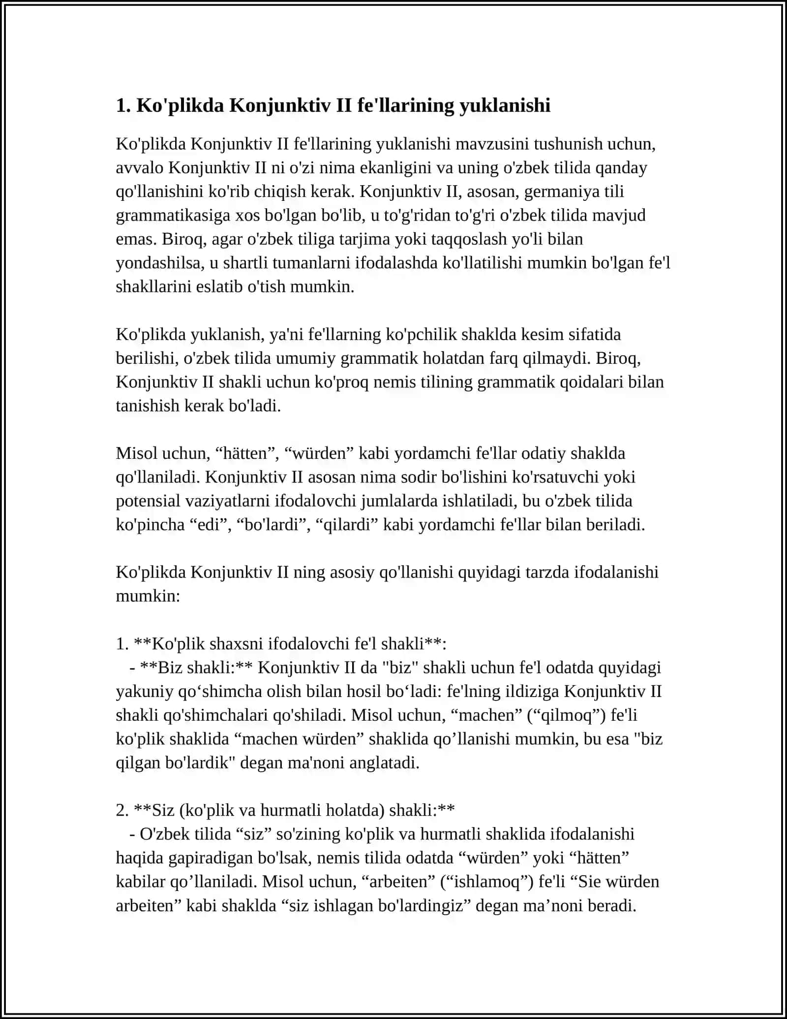 GRAMMATIK:KONJUKTIV 2: KÖNNTE(HÖFLICHE BITTEN) NEBENSATZE MIT ALS UND WENN 3