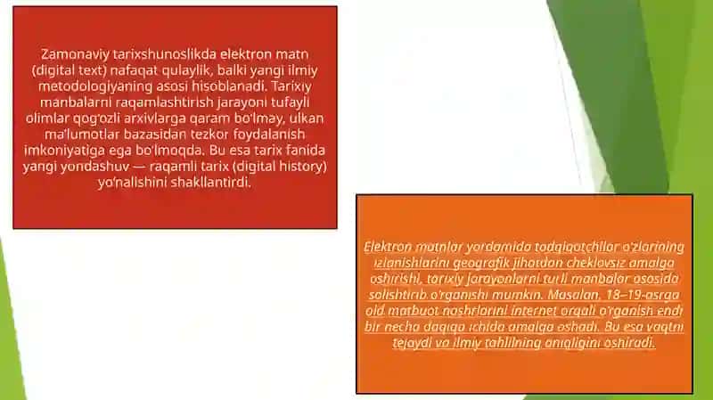 Tarixiy tadqiqotlar da elektron matnning o‘rni 3