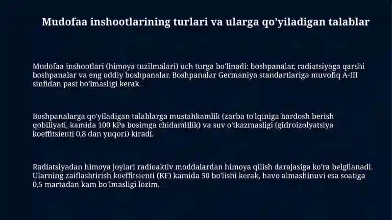 Mudofaa inshootlarining turlari va ularga qo'yiladigan talablar 3