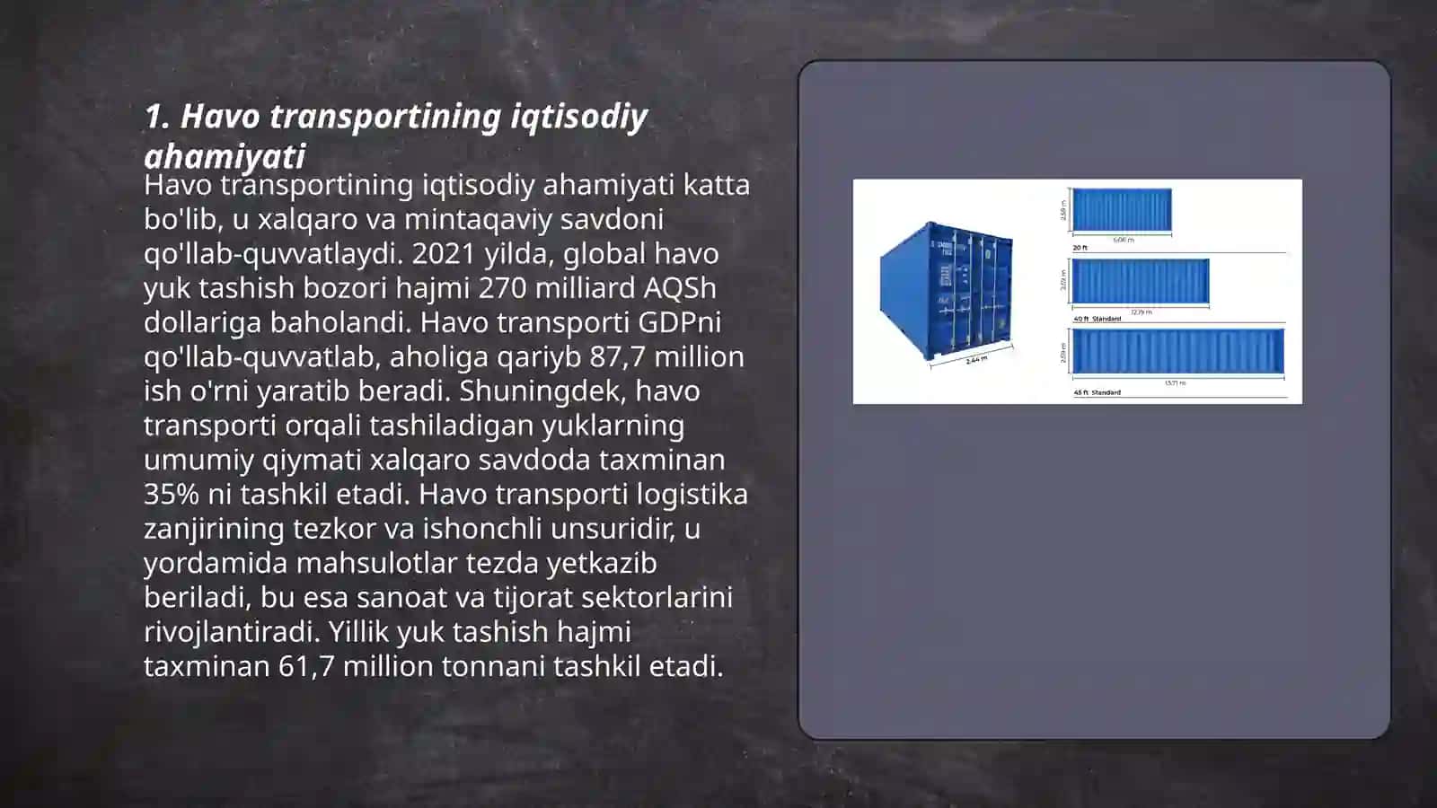 Havo Transportining Texnik-iqtisodiy tavsifi va rivojlanish muommolari 3
