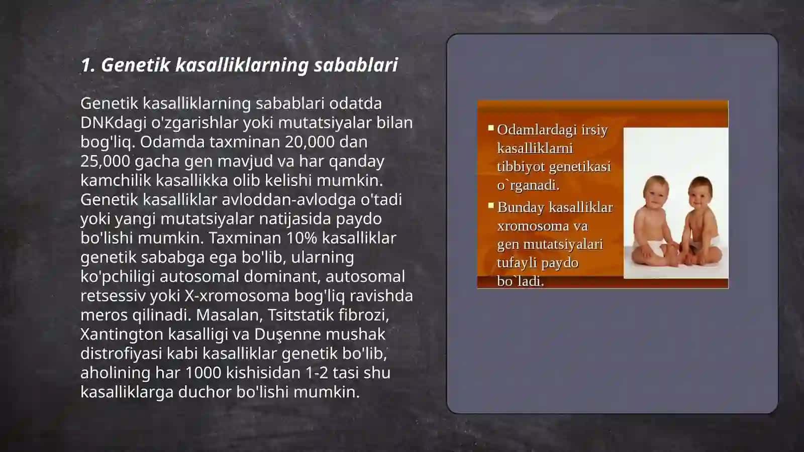 Genetik kasalliklar haqida 3