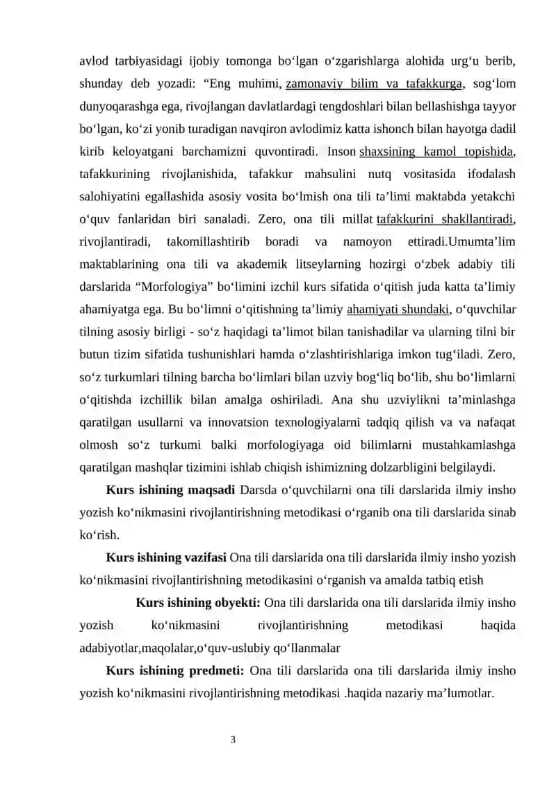 ONA TILI DARSLARIDA ILMIY INSHO YOZISH KO‘NIKMASINI RIVOJLANTIRISHNING METODIKASI 3