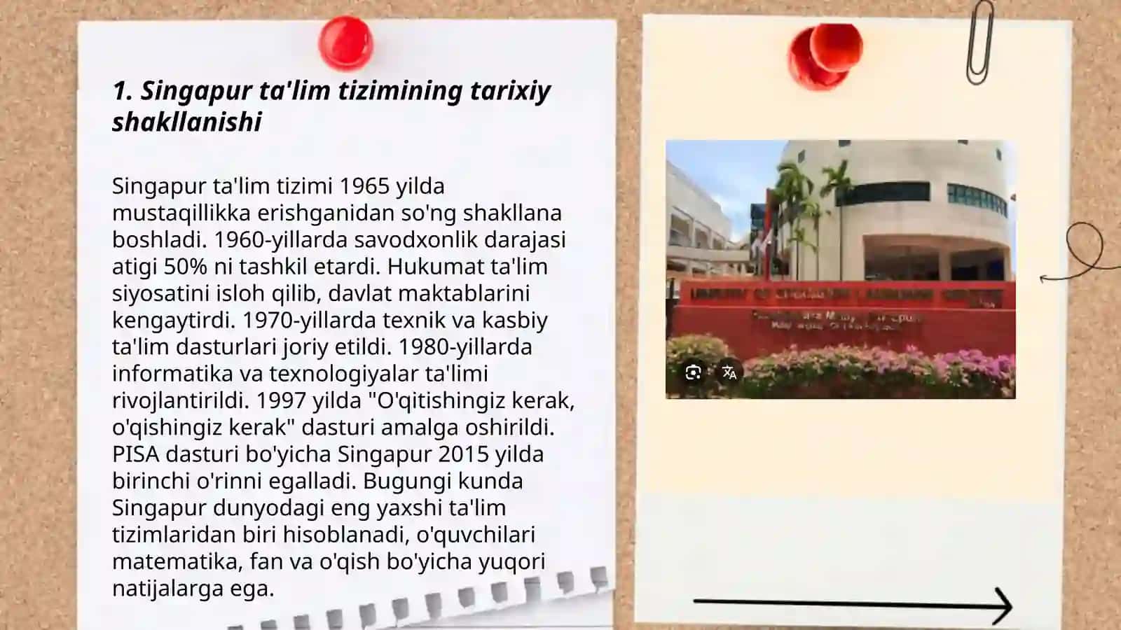 Singapur ta’lim tizimi. Kanada ta’lim tarbiya jarayonlari. Shevetsiyada umumtalim tiziming o’ziga xos xususiyatlari 3