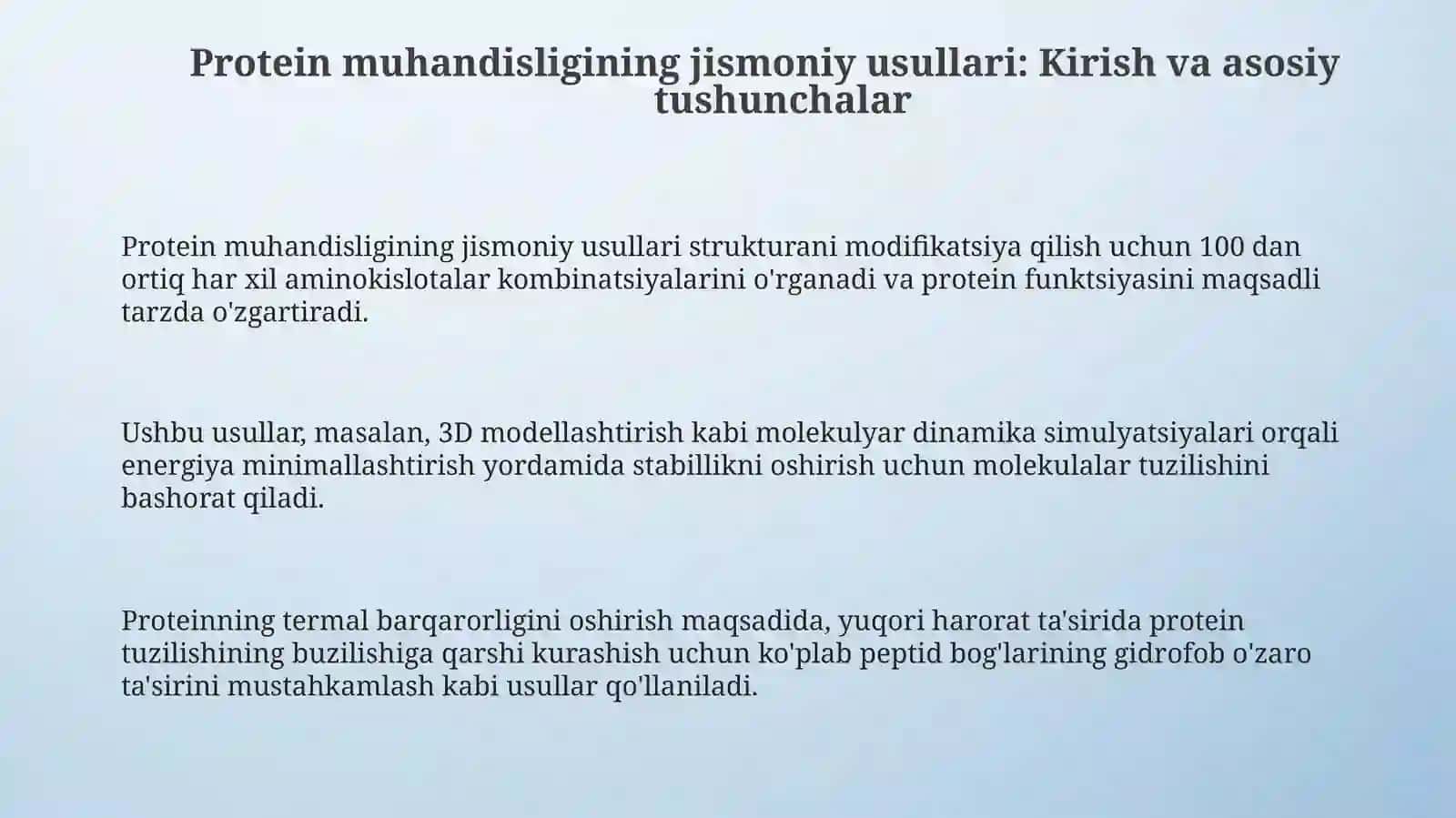 Oqsilmuhandisligining fizikaviy metodlari 3