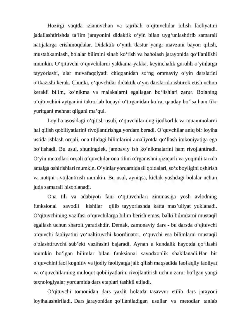ONA TILI VA O‘QISH SAVODXONLIGI FANINING ZAMONAVIY O‘QITISH USULLARI 3