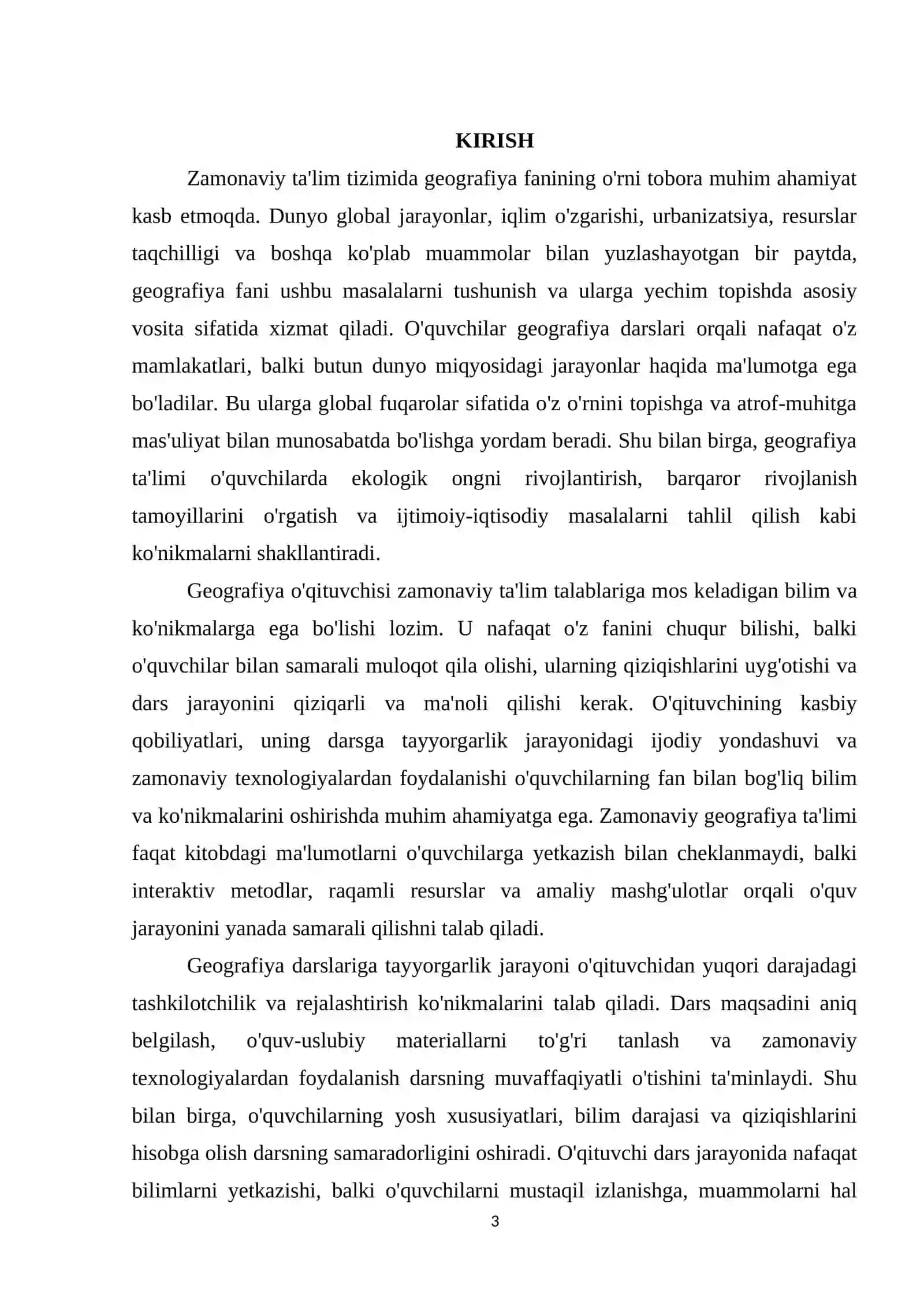 Geografiya va Tabiiy fan o’itish metodikasi 3