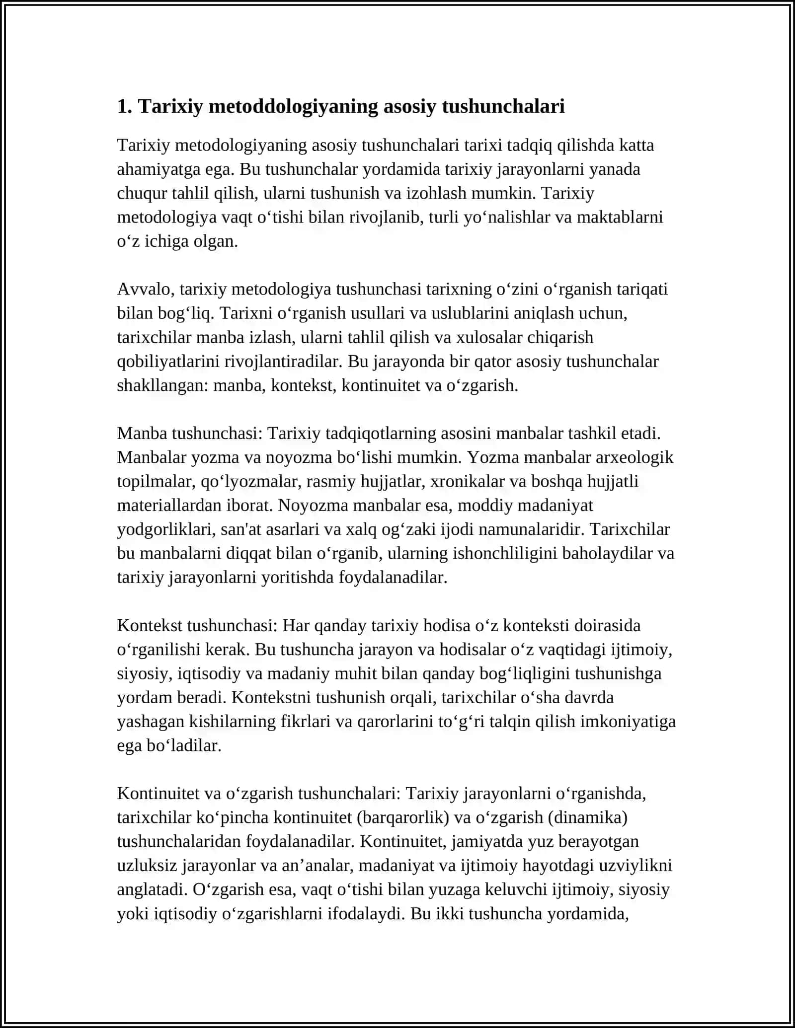 METODOLOGIYA VA TARIXIY TADQIQOTNING ZAMONAVIY USULLARI FANINING VAZIFALARI 3