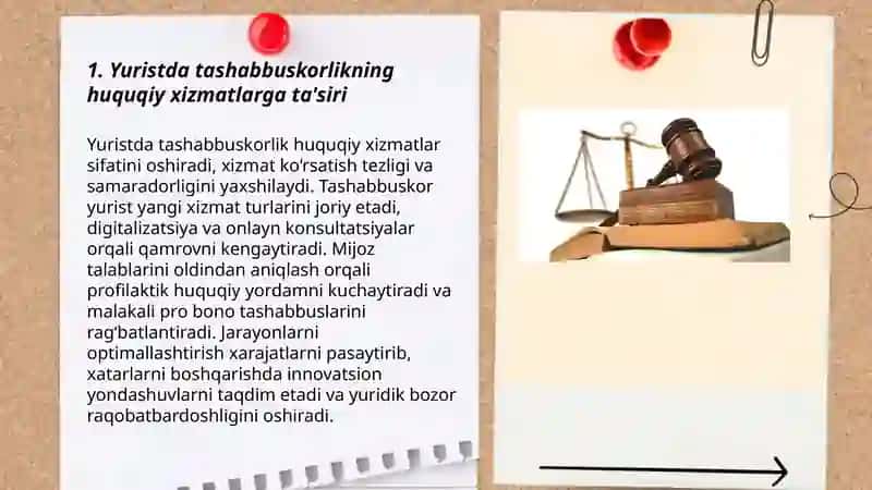 YURIST FAOLIYATIDA TASHABBUSKORLIK, KREATIVLIK VA MASALAGA IJODIY YONDASHUV 3