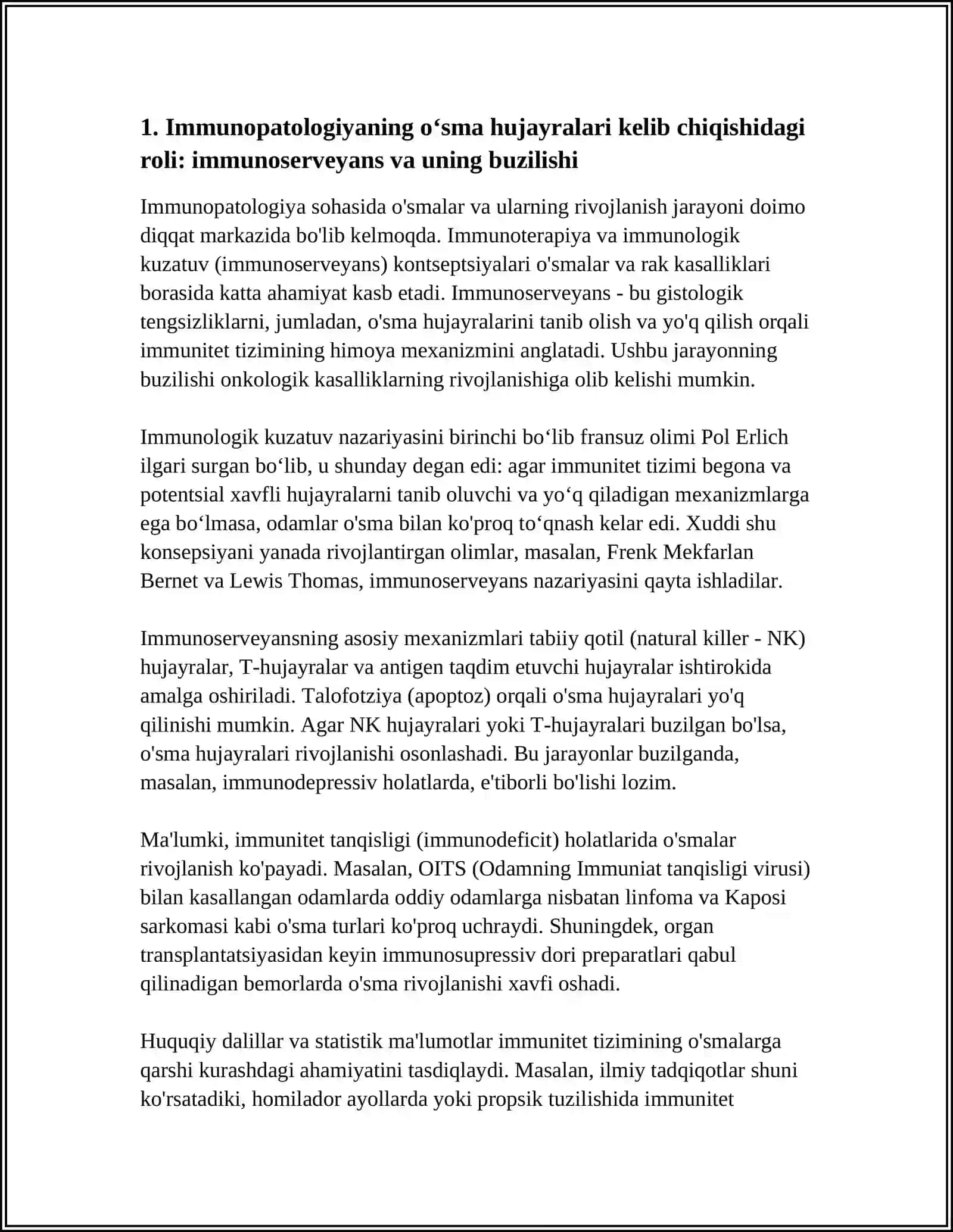O‘SMA HUJAYRALARINING KELIB CHIQISHIDA IMMUNOPATOLOGIYANING AHAMIYATI 3