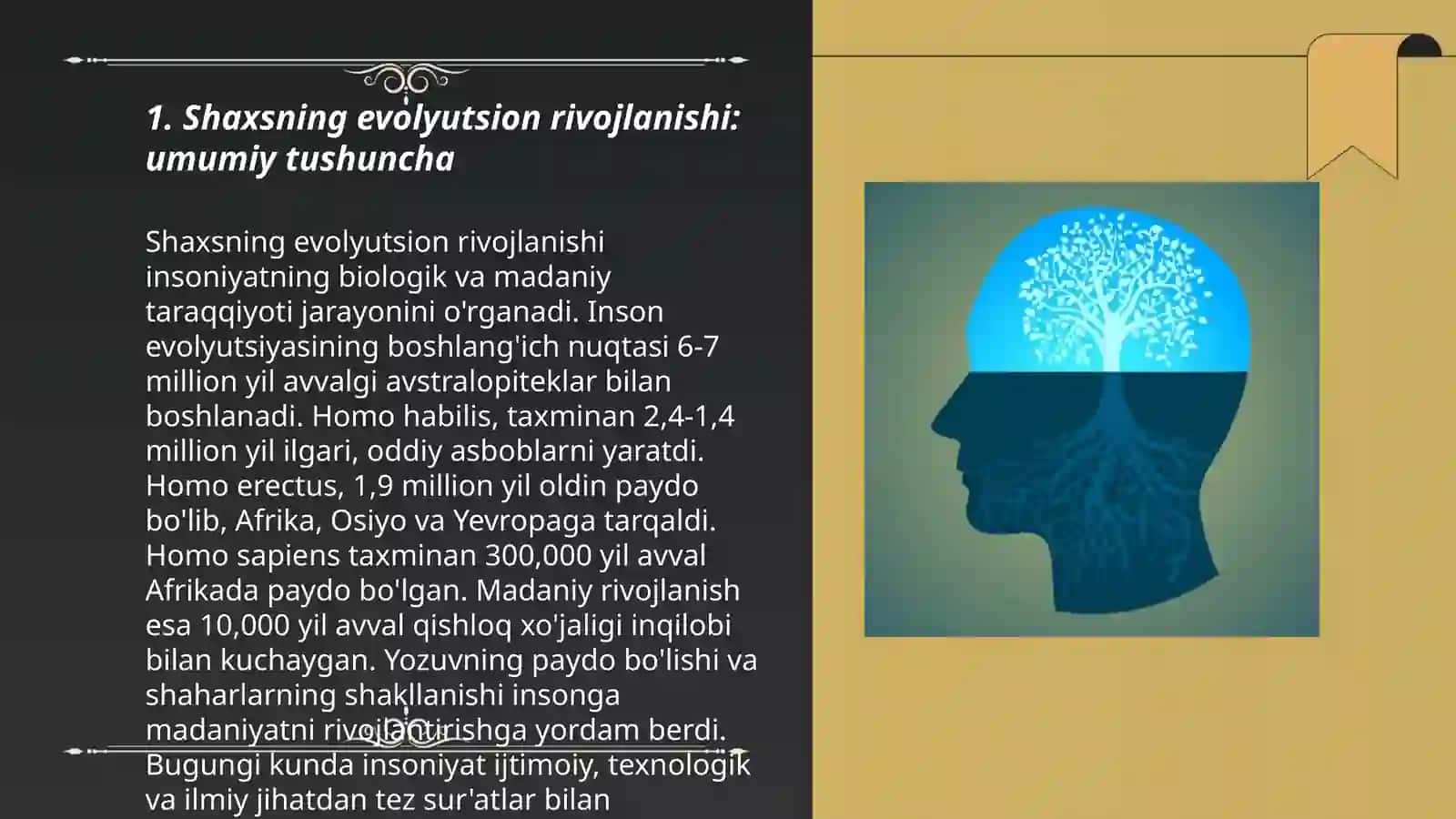 Shaxsning evalutsion jihatdan rivojlanish togrisida taqdimot tayorlash 3