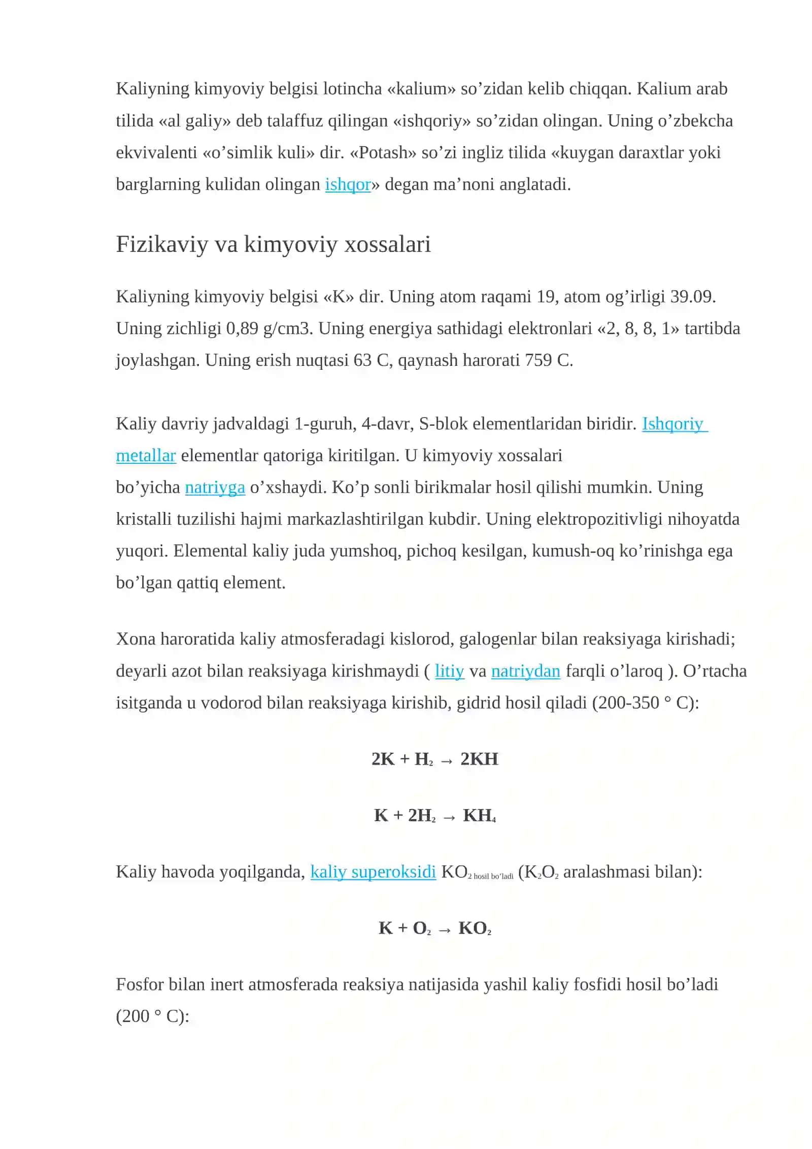 Kaliy elementi 3