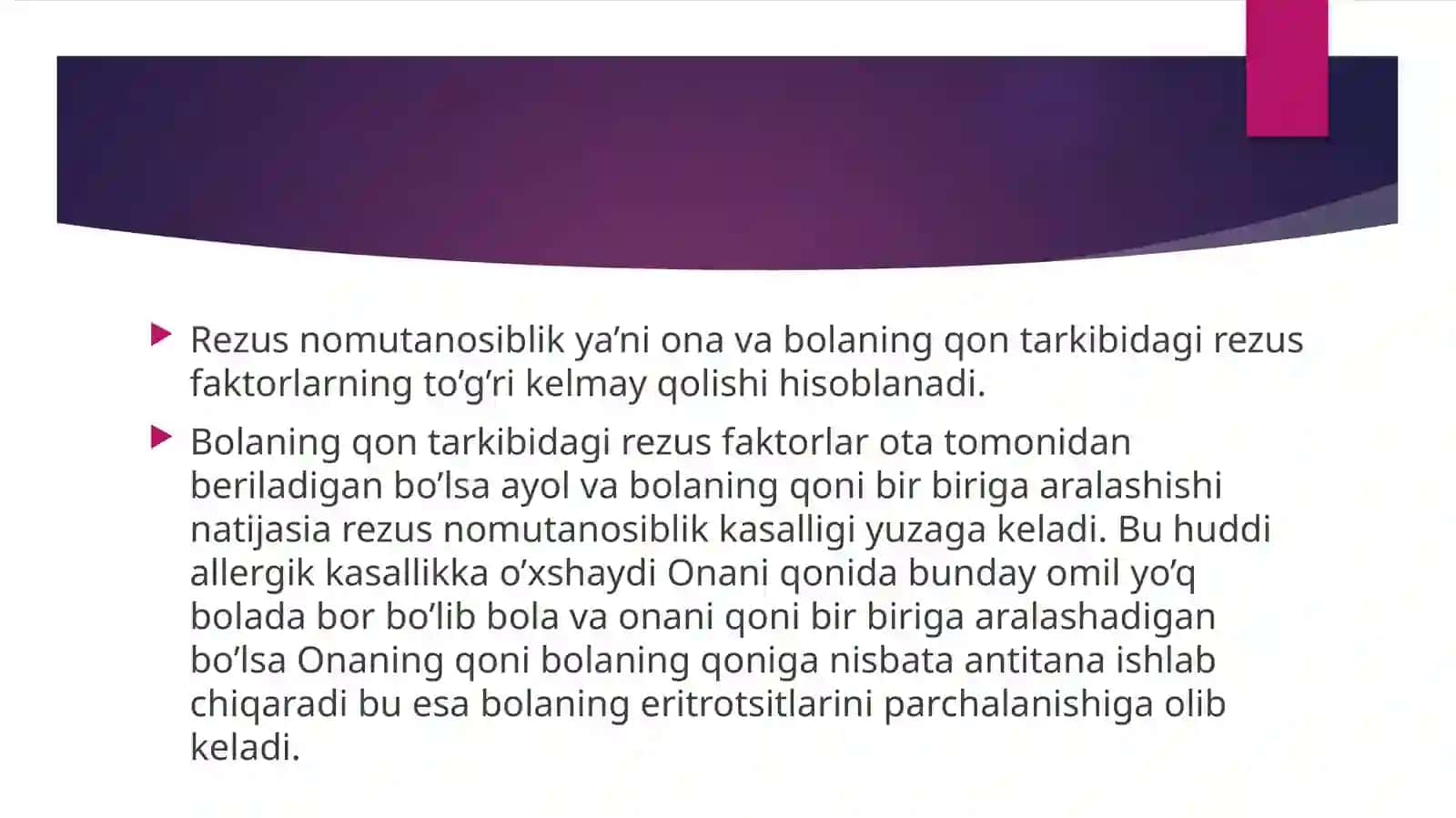 Ona va bolada rezus nomutanosiblik 3