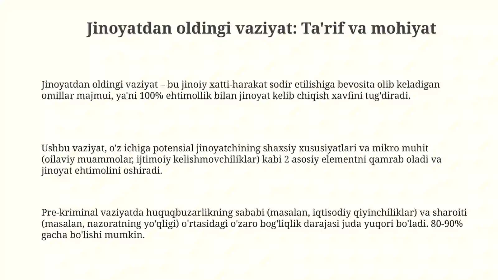 Jinoyatchilikdan oldingi va kriminogen vaziyat 3
