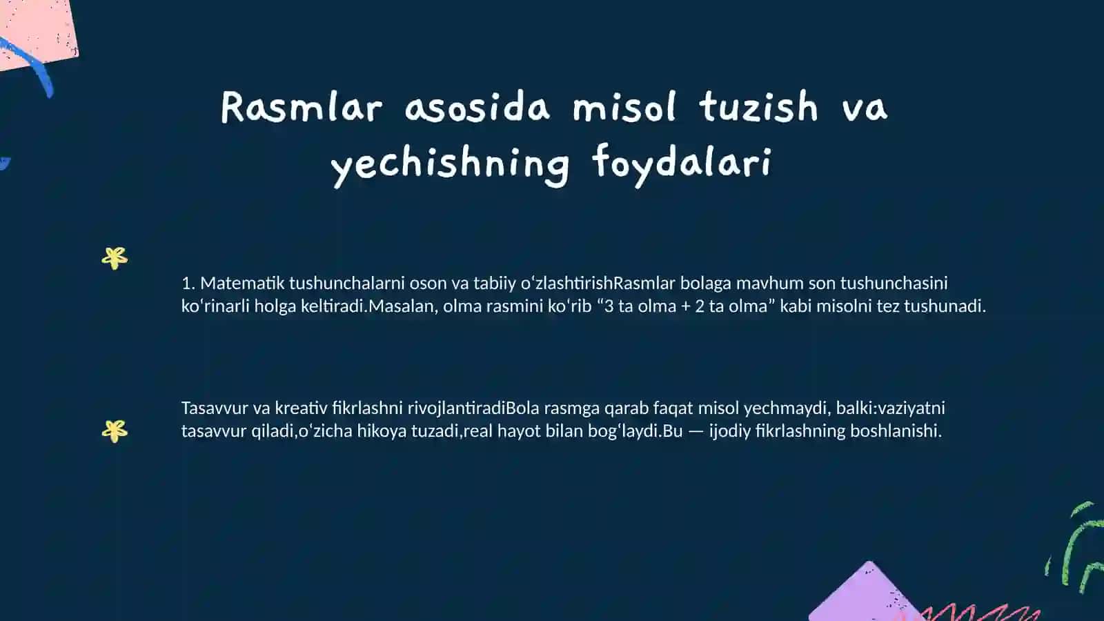 Rasmlar asosida misol tuzish va yechish 3
