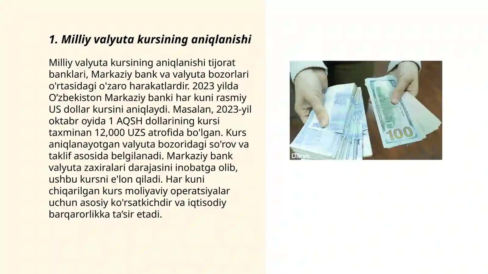 Milliy valyuta kursi va unga ta'sir etuvchi omillar 3