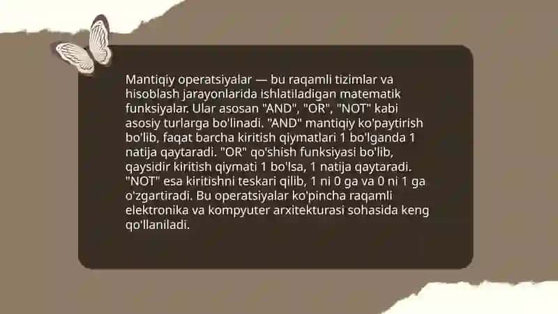 Mantiqiy amallar 3