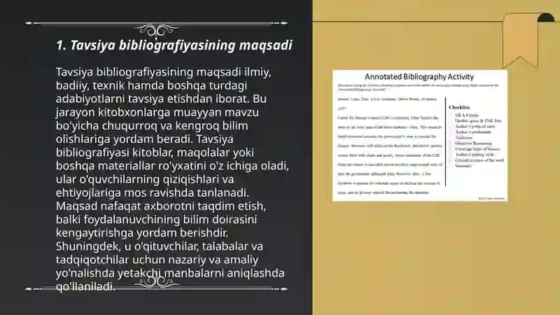 Tavsiya va shaxs bibliografiyasi 3