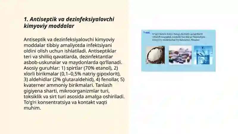 Antiseptik va dezinfeksiyalovchi kimyoviy moddalar 3