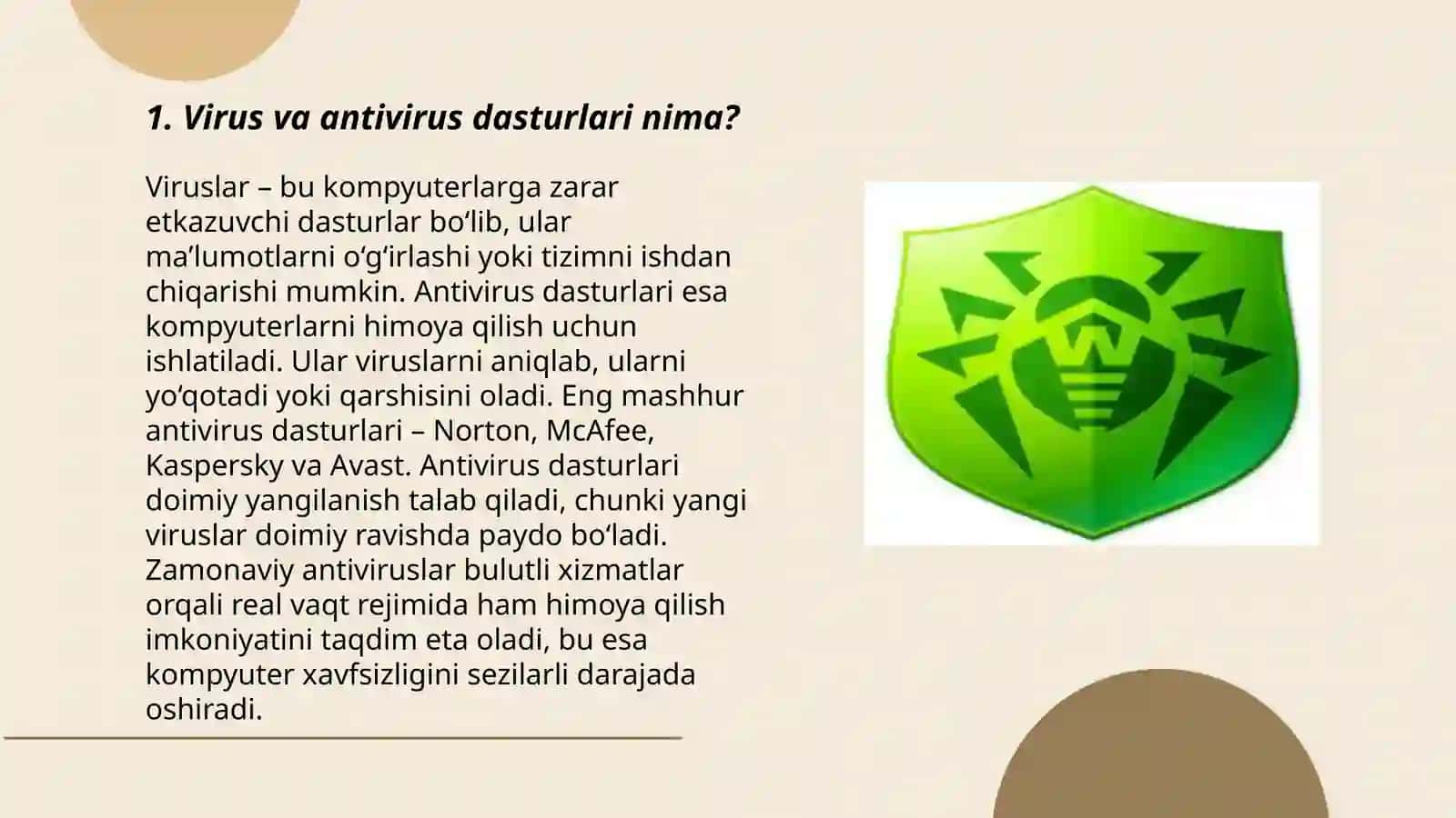Virus va antivirus dasturlari nima? 3