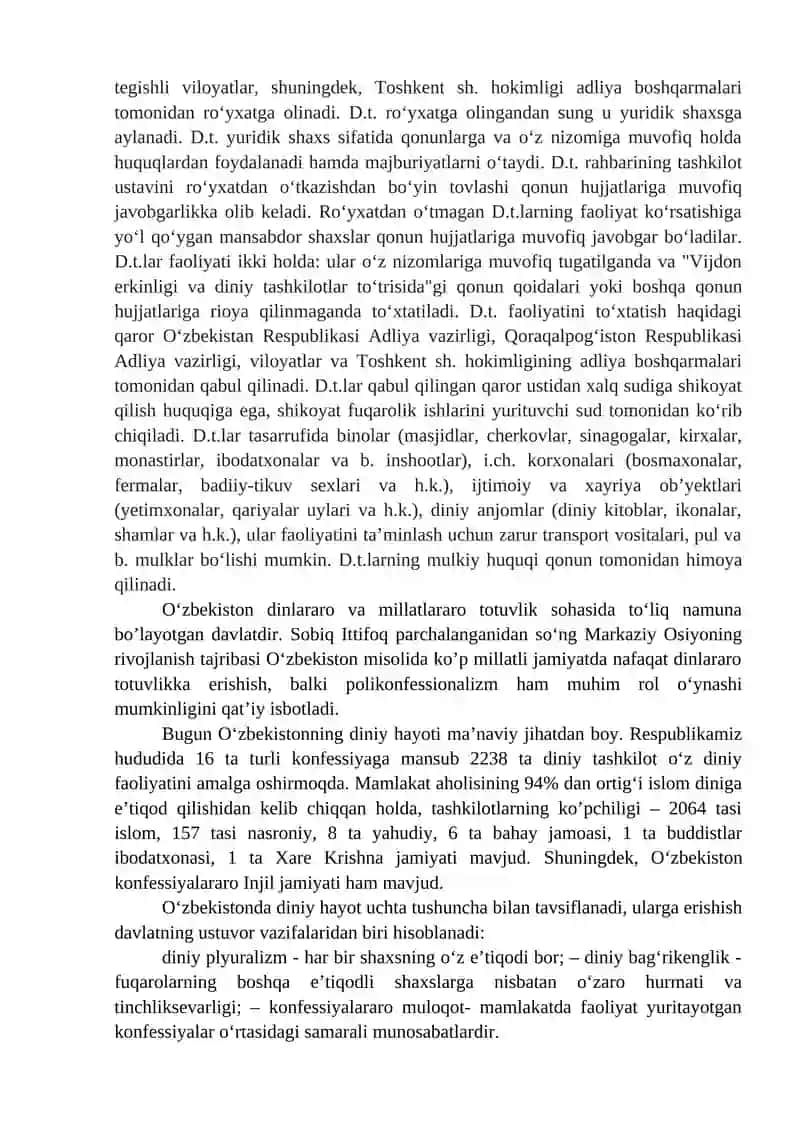 O‘zbekistonda faoliyat yurituvchi diniy tashkilotlar 3