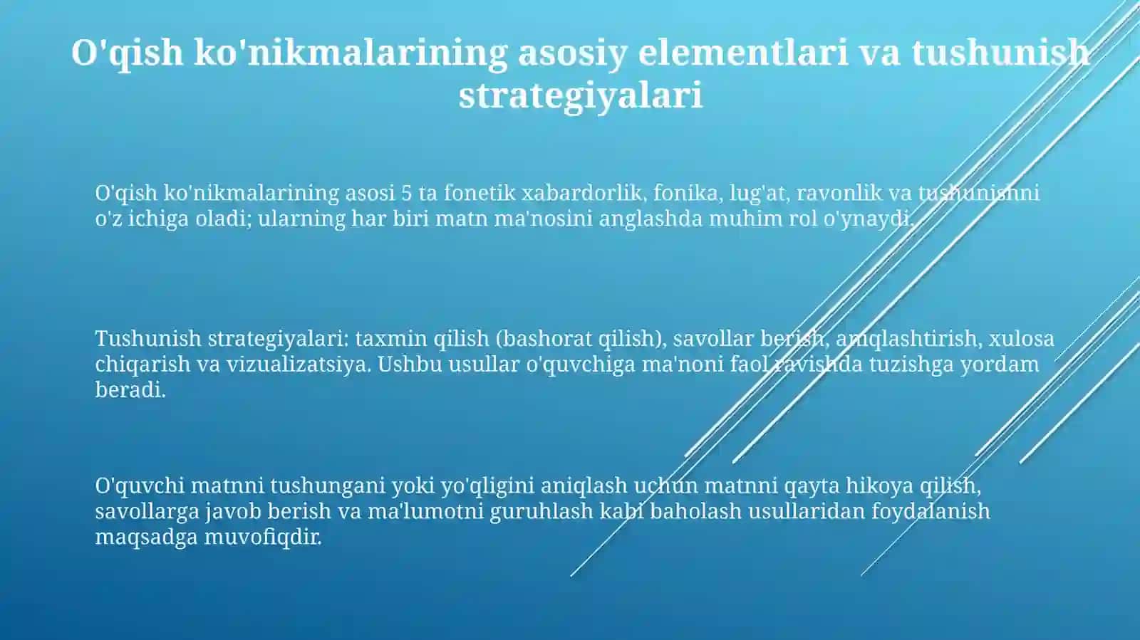 Toʻgʻri, tez oʻrgatish usullari 3