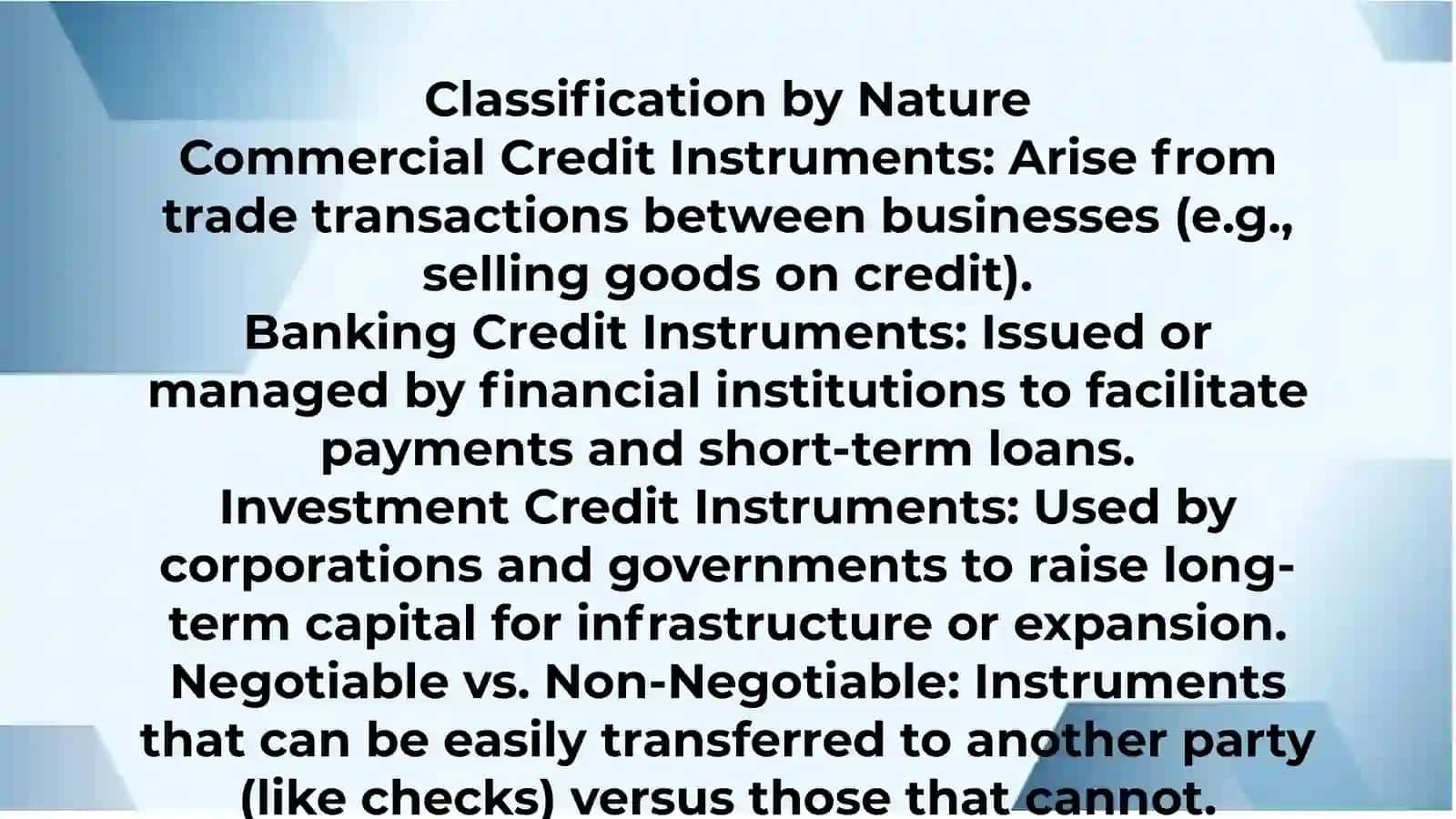 Credit instruments 3