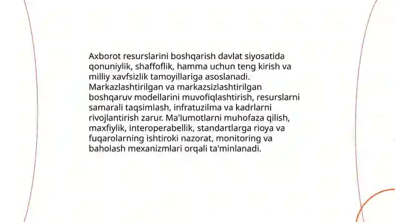 Axborot resurslari sohasida davlat siyosati 3