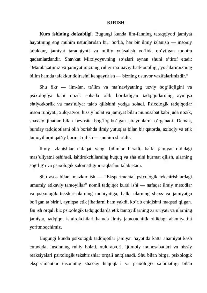 "Eksperimental psixologik tekshirishlardagi umumiy etikaviy tamoyillari" 3