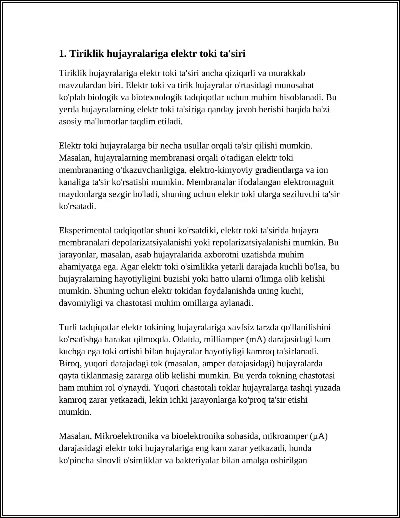 TIRIK ORGANIZMLARGA ELEKTRON TOKNING TAʼSIRI 3