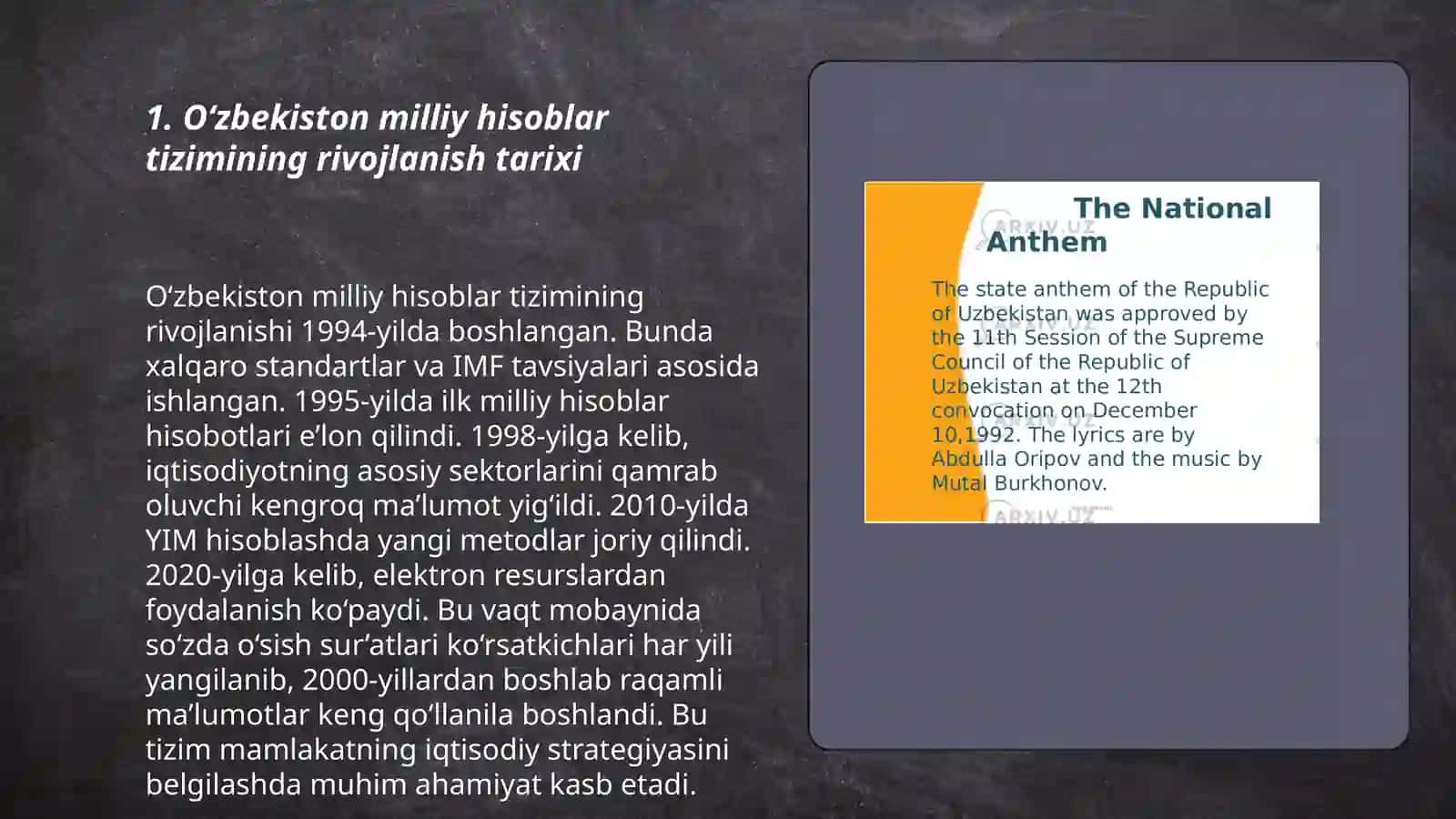 Ozbekistonda milliy hisoblar tizimi: holati va istiqbollari 3