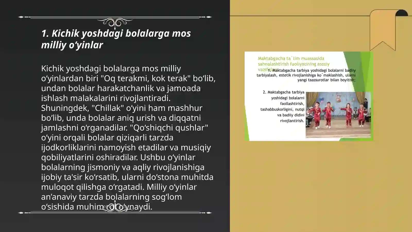 Kichik yoshdagi bolalarga beriladigan miliy va harakatli o'yinlarni o'rgatish 3