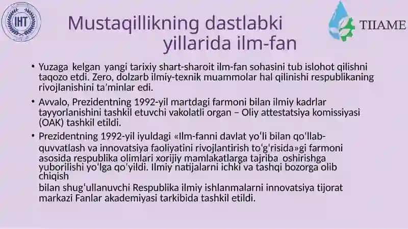 Ilm-fan va ilmiy texnika sohasining rivojlanishi 3