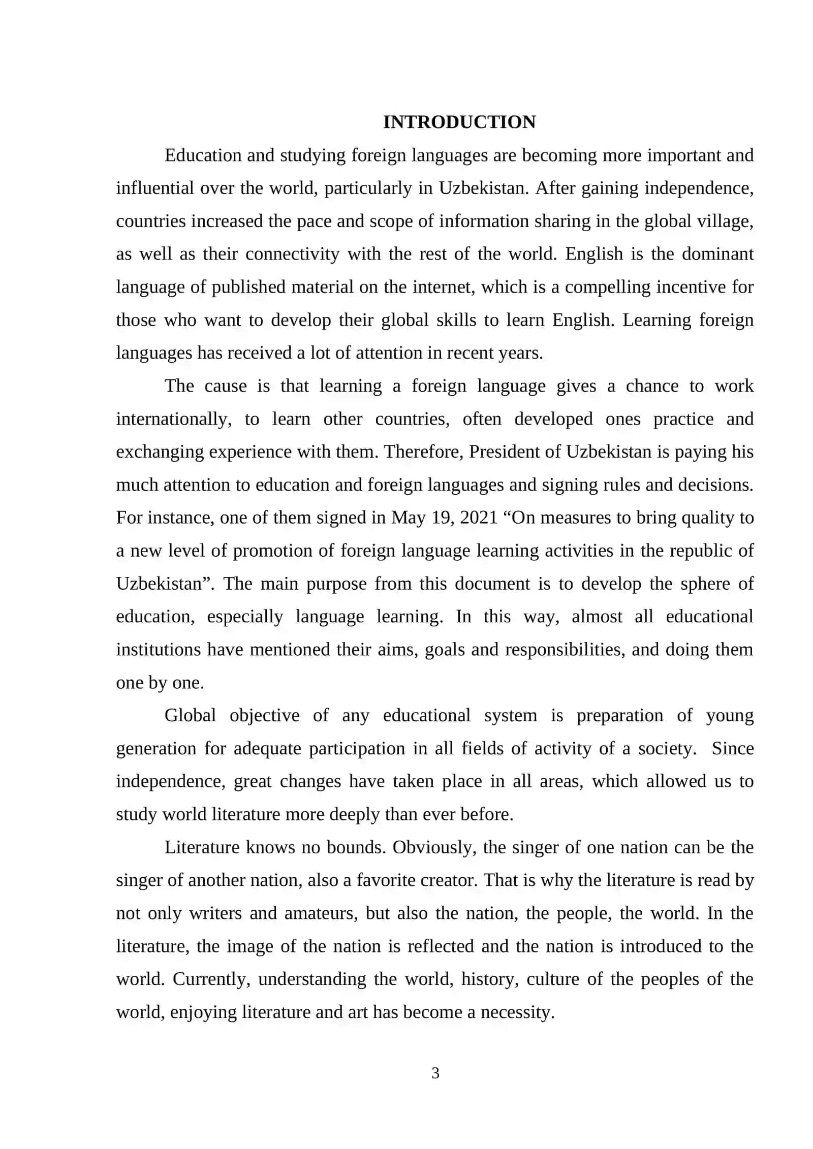 KURS ISHLARI: THE EDUCATION OF WOMEN 3