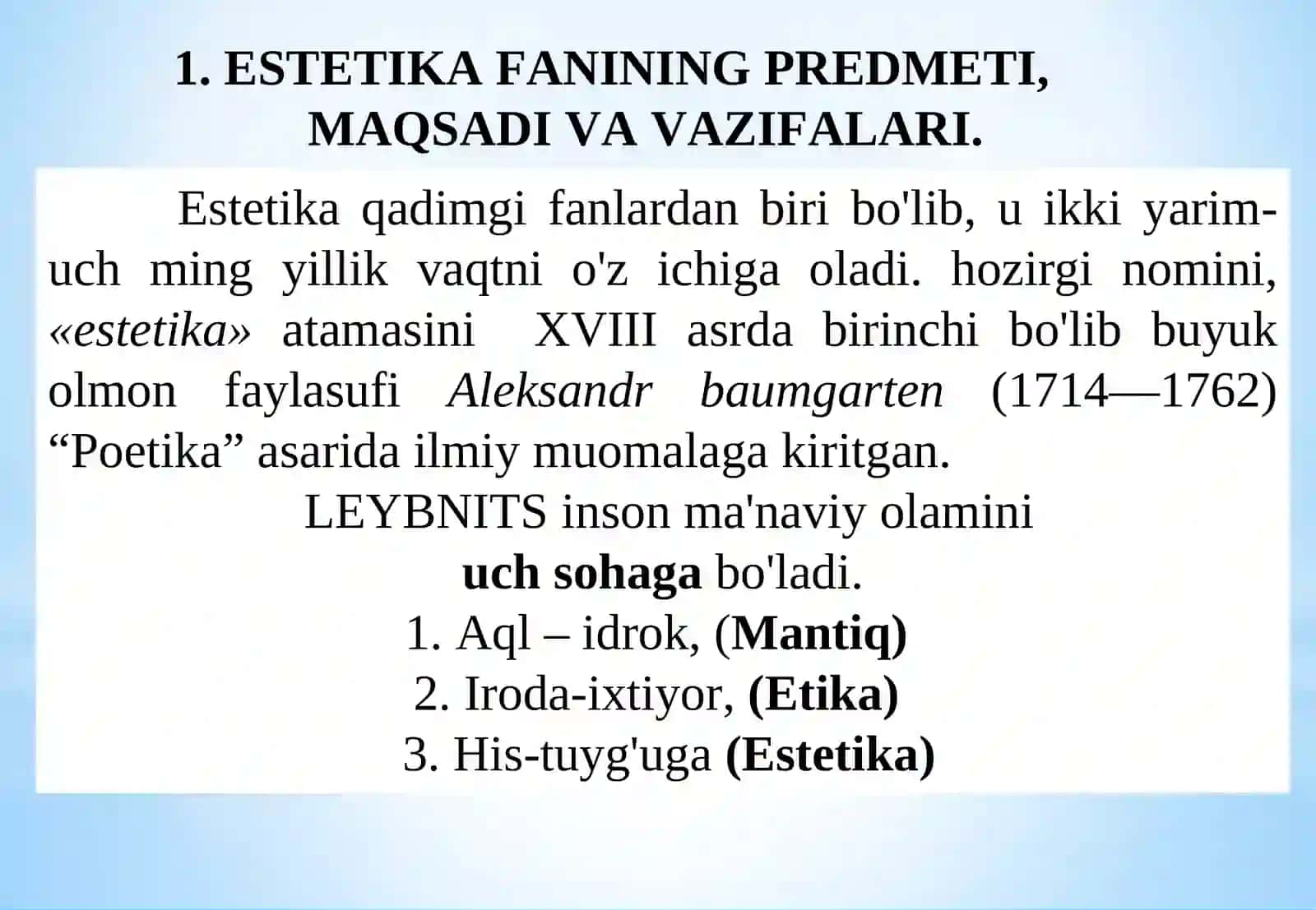 Estetika 3