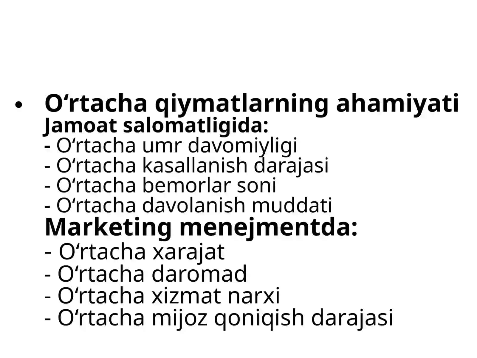 Jamoat salomatligi. Marketing menejment fani 3