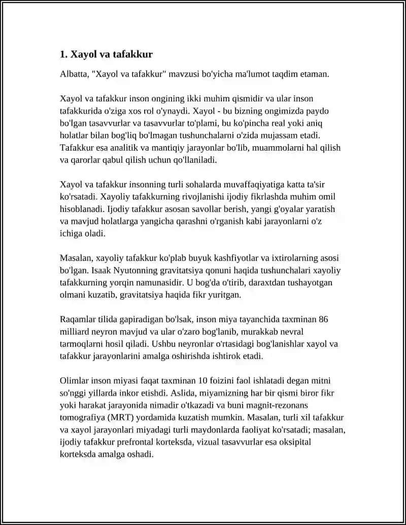 Xayol va tafakkur 3